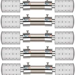 Ferio Stainless Steel and Aluminium Curtain Brackets Holder for Door and Windows Fitting for Home Décor for 1 Inch Rod Size Only Finials Set Silver Colour (Pack of 10)-image-36