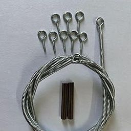 Curtain Wire Spring with 10 Hooks and 2 Eyes and 2 Grip,Window Net Curtain, Hanging Curtain, Voile, Party Decoration, Garden Decoration,Picture Hanging Wire(1 Meter)-image-1