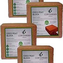 COIR GARDEN - Cocopeat Block - 18 to 20 KG (Set of 4-5 KG Each, 10.5 x 15 cm) - Organic Fertilizer and Soil Manure Potting Mixture for Home Gardening and Potted Plants-29