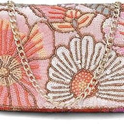 Women's Multcolor Flower Hand Embrodiery Party Wedding Box Clutch Bag-image-31