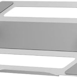 Jin Office Laptop Tray For Monitor Stand Premium Aluminum | Compatible With Any Type Of Vesa Monitor Stand For Mounting Laptop On Monitor Stand | Laptop Mount Arm Tray Silver Tabletop-31