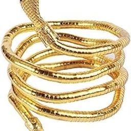 Snake Necklace Choker, Bendable Gold-Plated Statement Jewellery, Adjustable Length-8