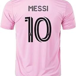 Sports Official Boys Football Soccer Polo Collar Neck Messi 10 Pink Inter Jersey T-Shirt (Kid's, Boy's & Men's)-image-41