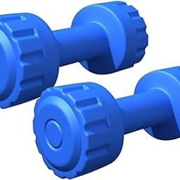 BODYFIT PVC Dumbbells set, Home Gym Exercise, Home Gym Equipment, Fitness and Weights for Women N Men Whole Body Workout (Set of 2) (5KG PAIR)-image-82