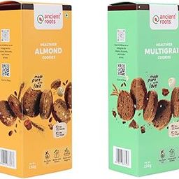 Ancient Roots Combo of Almonds Cookies & Multigrain Cookies - 150g of Each (Pack 2) / Delicious Biscuits (16-18 Pcs) / For Healthy Snacks/Breakfast / Best Paired with Tea & Coffee / No Maida / No Sugar / No Palm Oil /100% Butter & Jaggery Cookies / Healthy Breakfast Cookies / Gluten Free / Vacuum Pack-image-17