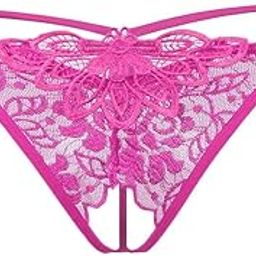 Sheer Lace Crotchless Panties G String T Back Thong Rose Clothing, Shoes & Accessories | Womens Clothing | Intimates & Sleep | Panties-picture-10