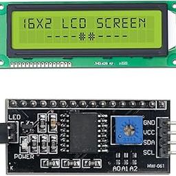 Electronic Spices Combo of 16 X 2 Jumbo Yellow and Green Color Lcd Display With IIC or I2c Serial Interface Adapter Module-28