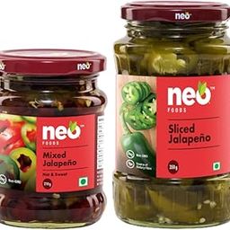 Neo Mixed Jalapeno H&S 210G & Sliced Jalapeno 350GM I Ready-to-Eat I Fibre-Rich Topping for Snacks and Salads I Non-GMO I ( Pack of 2)-image-97
