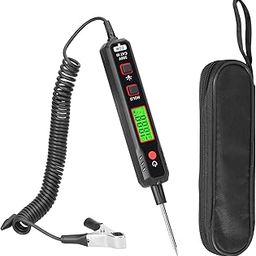 HUIOP 0.8-100V Car Voltage Detector Pen LCD Display with Backlight Flashlight Data Hold Sensitivity Adjustable Voltage Tester-image-49