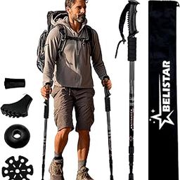 BELISTAR Aluminum Walking Sticks, Collapsible, Lightweight, Anti Shock, Adjustable, Black, 53 inches-image-42