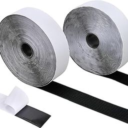 Sulsha Enterprise Self Adhesive Hook Tape & Self Adhesive Loop Tape for Stationary, Pictures, Tools, Household Purposes, Schools and Office (2M x 25mm Hook & Loop Tape, White Color)-0