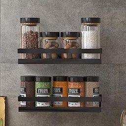 AMEXTRON Metal Multi-Purpose Wall Mount Shelf (2 Shelf)| Kitchen Organizer Wall Mounted | Wall-Mounted Storage Shelf For Home, Bathroom, Bedroom (Medium, Black) (Pack Of 1)-image-16