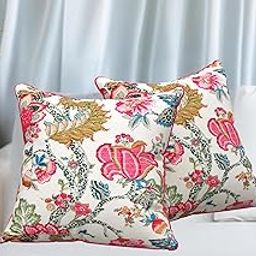 EasyGoods® 240 TC Pure Cotton Cushion Covers – Set of 3, (16x16 Inch) Jaipuri Anokhi Floral Prints, Premium Sofa and Bedroom Decor Accessories (Botonique Pink)-image-98