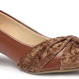 Women's Pointed Toe Heeled Pumps with Velvet Knot-44