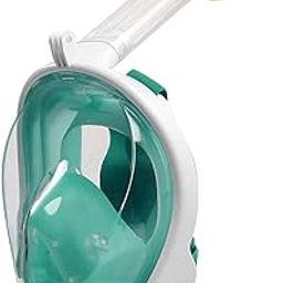Jolfay Snorkel Mask Full Face Snorkeling Mask with Panoramic View and Action Camera Mount,Anti-Fog and Anti-Leak Design Dive Mask for Adults and Youth (Green S/M)-22