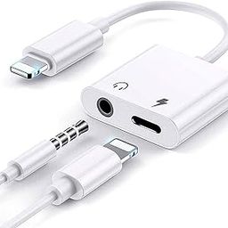 PFF iPhonee Headphones Adapter, Lightning to 3.5mm Headphone Adapter Dongle Charger Jack & AUX Audio 3.5mm Earphone Splitter for iPhone 12/11/XS/XR/X/8/7/SE/iPad, Support All iOS-27