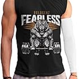 Men's Cotton Sleeveless Gym T-Shirt | 100% Cotton | Regular Fit Tank Top for Workout | Printed & Solid Vest | Moisture-Wicking, Soft & Stretchable | Sando for Men Gym-image-40