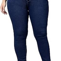 Women's Denim Stretchable High Waist Plus Size Jeans-image-31