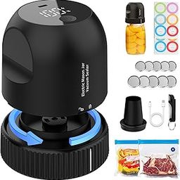 Mason Jar Vacuum Sealer Kit for Mason Jars and Sous Vide Bags, 3 in 1 Electric Mason Jar Sealer for Mason Canning Jars for Wide Mouth and Regular Mouth Jars, Sealed-image-2