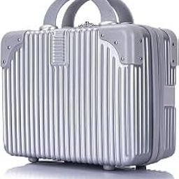 Mini Hard Shell Hard Travel Luggage Makeup Case Small Portable Carrying Case Suitcase Organizer Makeup Storage Box for Women (B-Silver)-image-70