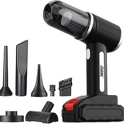 karomouj 12V Car Portable Vacuum Cleaner with High Power 6000mAh Battery & Powerful 9000pa Suction Mini Handheld Suction Cleaner for Car Detailing, Home, Pet Hair (Black)-image-8
