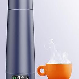 Travel Kettle, Portable Electric Kettle Dual Voltage Small Water Boiler for Travel & Work, 370ML, 316 Stainless Steel, with Temperature Control and LCD Display, 110-240V for Global Use-0