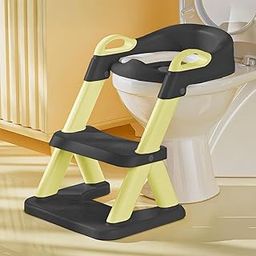 StarAndDaisy Potty Seat for Kids 1-3 Years | Toilet Seat for Kids with Adjustable Height & Removable Soft Cushion, Fits All Western Toilets seat (Black -Yellow)-image-13