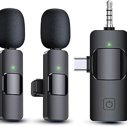 PQRQP 3 in 1 Wireless Collar Microphone for Youtubers, iPhone, iPad, Android, Camera, Noise Reduction Collar Mic Wireless for Mobile Recording, Wireless Mic for Vlogging,Video Recording, Tiktok-3