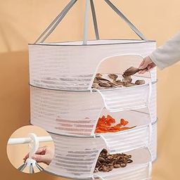 Crobat Foldable Hanging Clothes Net Dryer Bag Drying Fishing Net Dried Vegetable Net-picture-21