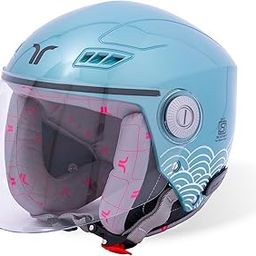 TVARRA Lilt ISI Certified Women’s Open Face Helmet with Printed Design, Lightweight Material, Crafted for Women, Extreme Comfort fit with Clear Visor-image-112