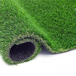 Artificial Green Grass Carpet for Balcony (1x2 FT) 45mm Realistic Grass Mat, Indoor Outdoor Garden Rug with Drainage Holes-18