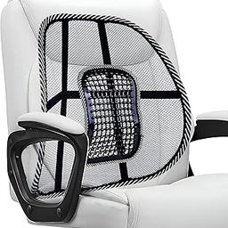 Allextreme Car Back Rest with Wooden Beads, Elastic Belt & Breathable Mesh - Car Seat & Driver Back Support Cushion for Comfort in Cars, Home & Office Chairs (Grey & Black)-10