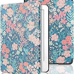 SwooK Classic Printed Magnetic Flip Cover Case for 6.8" Kindle Paperwhite 11 11th Generation 2021 / Kindle Paperwhite Signature Edition Soft Back Flip Cover Case (Flowering Shrubs)-picture-11