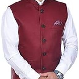 Indian Designer Traditional Ethnic Maroon Mens Wear Waist Coat.-picture-35