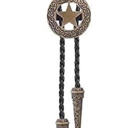 Retro Alloy Pendant Bolo Tie | Adjustable Genuine Leather Cowboy Necklace for Men & Boys-image-69