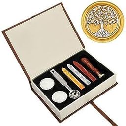 GOODIEBOX Tree of Life Classic Wax Seal Stamp Set - Vintage Wax Stamps - Retro Seal Stamps - Maker Gift Box Set (Tree of Life)-image-30