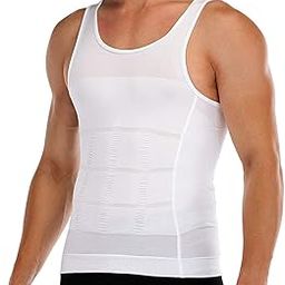 Men Slimming Body Shaper Tummy Shape-wear Male Fat Burning Vest Modeling Underwear Corset Waist Trainer Top Muscle Girdle Shirt Bodysuit Waist trainer Drop-ship(White)-image-42