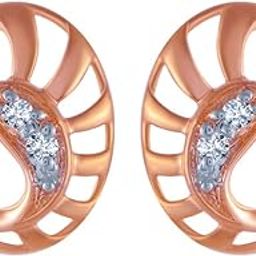 p.c. chandra jewellers 14k (585) Rose Gold and Diamond Stud Earrings for Women-picture-14