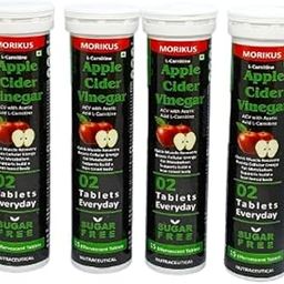 MORIKUS Apple Cider Vinegar +L Carnitine| 15- Effervescent Tablets With Apple & Cinnamon and Vitamin B6,B12|Helps To Turn Fat Into Energy |Supports Fat Burn (Pack of 4)-image-71