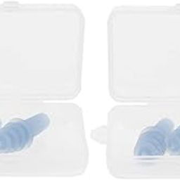 JAZZY PEARLS 2 Pairs Reusable Silicone Earplugs for Airplane Travel Sleep Silence Blue-image-7
