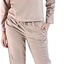 Women Brown Round Neck Top and Pant Co-Ords Set (Oxford Tan_M)-image-2
