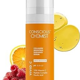 Conscious Chemist 10% Vitamin C Serum | 30ml | Serum For Glowing Skin, Vitamin C Serum For Oily Skin, Anti Aging Serum with Ferulic Acid, Dark Circles & Fine Lines, Serum For Men & Women - Vivid C-95