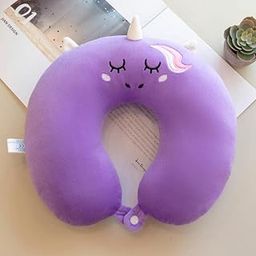 Unicorn Neck Pillow A Unique Product Range Polyester Memory Foam U-Shaped Neck Support for Travelling for Adults and Kids Ultra Soft Pillow for Long Rides in Flights & Cars (Color-Purple)-picture-49