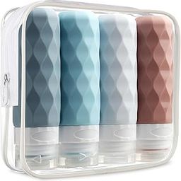 Gemice Travel Bottles for Toiletries, Tsa Approved 3oz Portable Travel Bottles, BPA Free Leak Proof Squeezable Travel Size Containers, Travel Accessories for Shampoo Conditioner Lotion (4 Pack), Mystery of Ocean-picture-30
