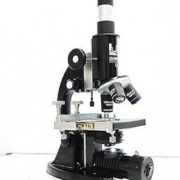 Labcare Triple Nose Microscope with LED Light, Mechanical Stage and 50 Plain Slides & 5 Prepared Slides with Magnification 10x10x/10 x 45x/10 x 100x objetives-9