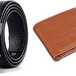 Men's PU Leather Black Autolock Grip Belt and Men's Wallet & Belt Combo set-picture-17
