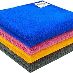SOFTSPUN Microfiber Cleaning Cloths, 4pcs 40x40cms 340GSM Multi-Colour! Highly Absorbent Lint and Streak Free Multi -Purpose Wash Cloth for Kitchen Window Stainless Steel Silverware.…-27