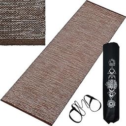 House of Handmade™ - Premium Cotton Yoga Mat for Men and Women, 2X6 Feet, 8mm Thickness,with Strong Anti Skid Backing, Best for Yoga, Pilates or Home Workout (BROWN)-image-63