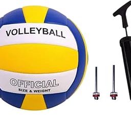 Swastik Enterprises Volleyball with Ball Pump (Suitable for Practice/Match/Beach) + 2 Free Air Needle C-image-33