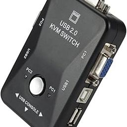 USB KVM Switch 2 Port, KVM VGA SVGA Switch Box USB 2.0 KVM Mouse Switcher Keyboard 1920 * 1080 VGA Splitter Box Sharing Switch-18